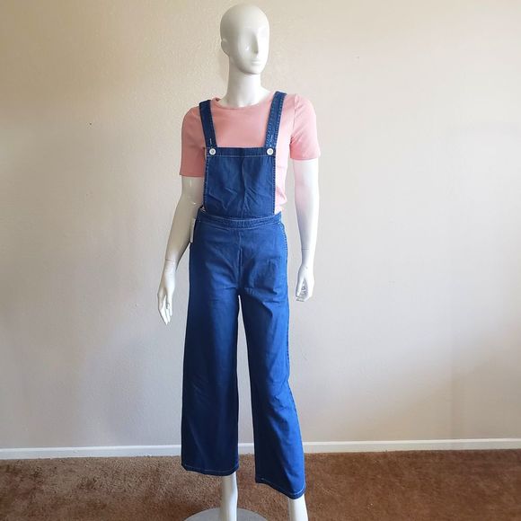 denim pinafore jumpsuit